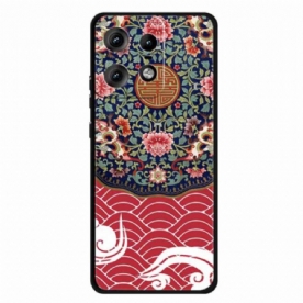 Case Hoesje Motorola Edge 50 Pro Telefoonhoesje Bloemencluster En Draak