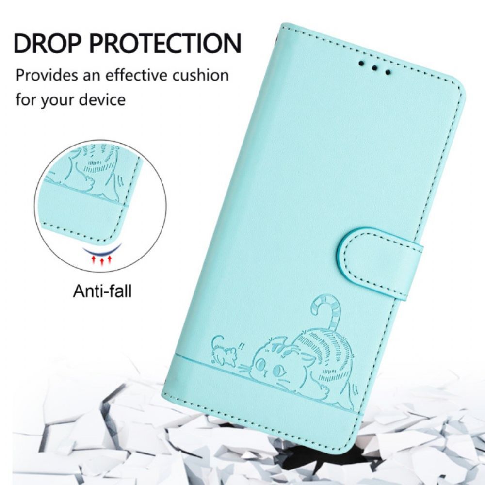 Flip Case Leren Motorola Edge 50 Pro Cartoon Rfid-bescherming