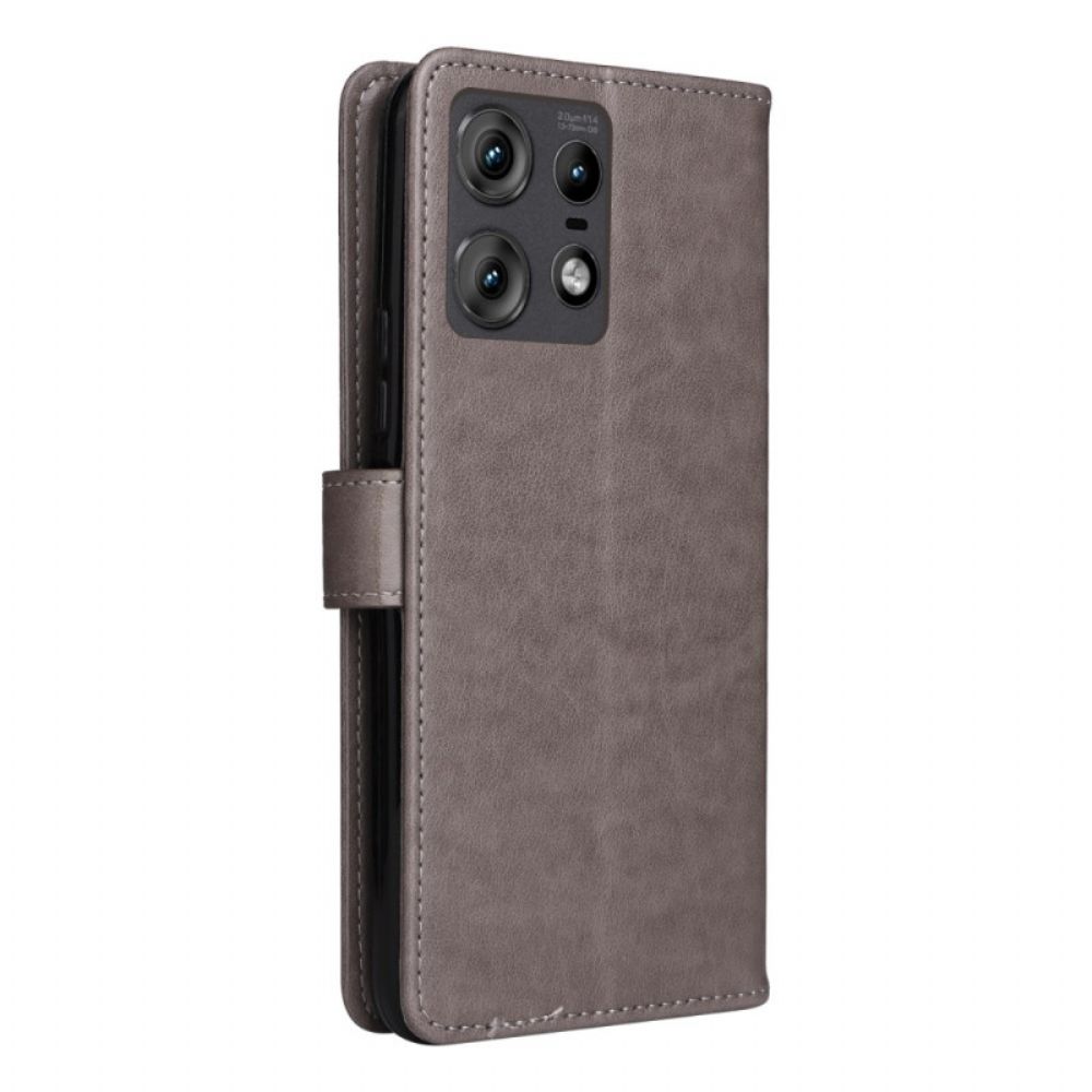 Flip Case Leren Motorola Edge 50 Pro Kat En Bij