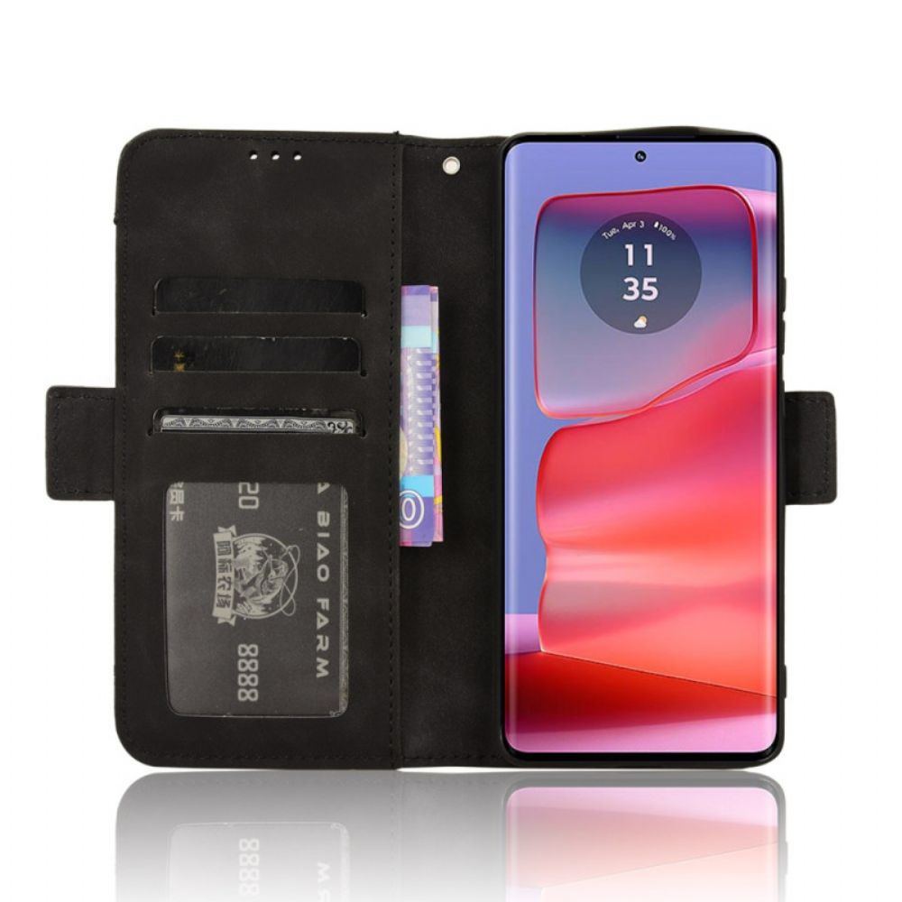 Flip Case Leren Motorola Edge 50 Pro Multikaarten