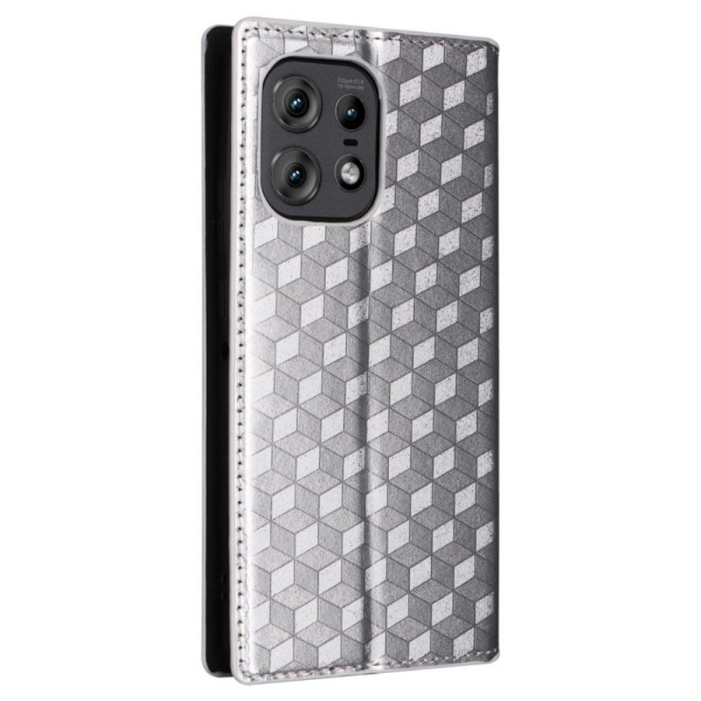 Folio-hoesje Motorola Edge 50 Pro 3d-ruitpatroon