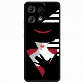 Hoesje Motorola Edge 50 Pro Dame Met De Zwarte Hoed Bescherming Hoesje