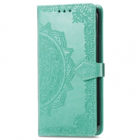 Leren Hoesje Motorola Edge 50 Pro Barok Mandala Met Bandje Bescherming Hoesje