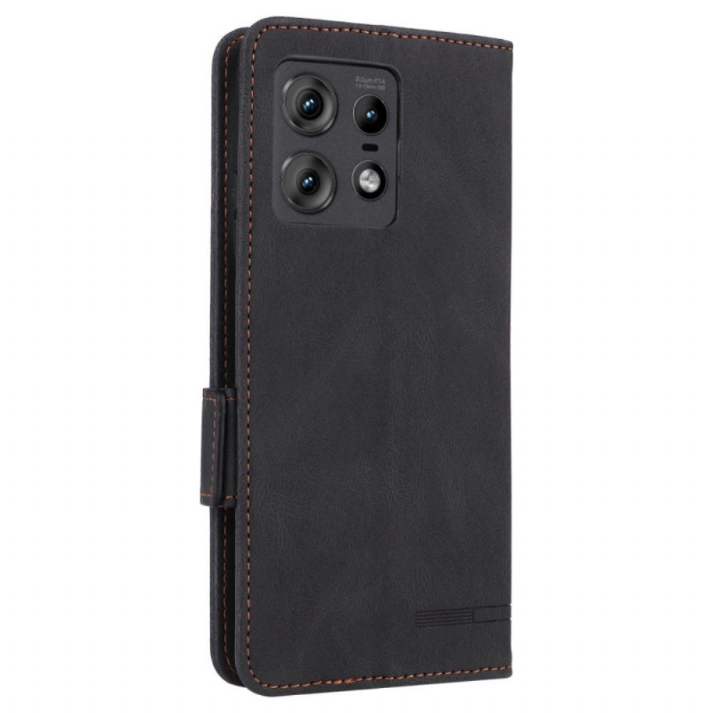 Leren Hoesje Voor Motorola Edge 50 Pro Vintage-ontwerp