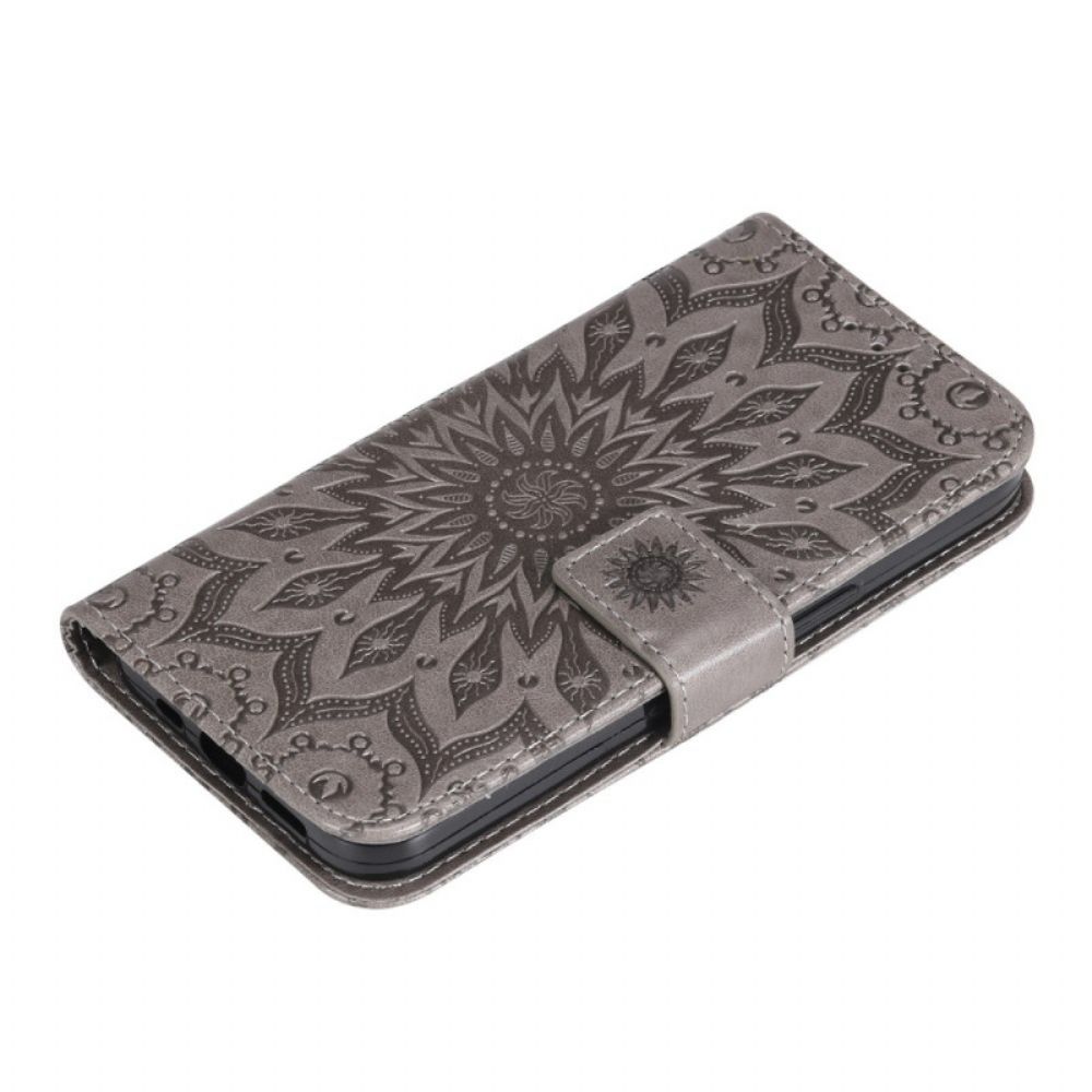 Leren Hoesje Voor Motorola Edge 50 Pro Zonne-mandala