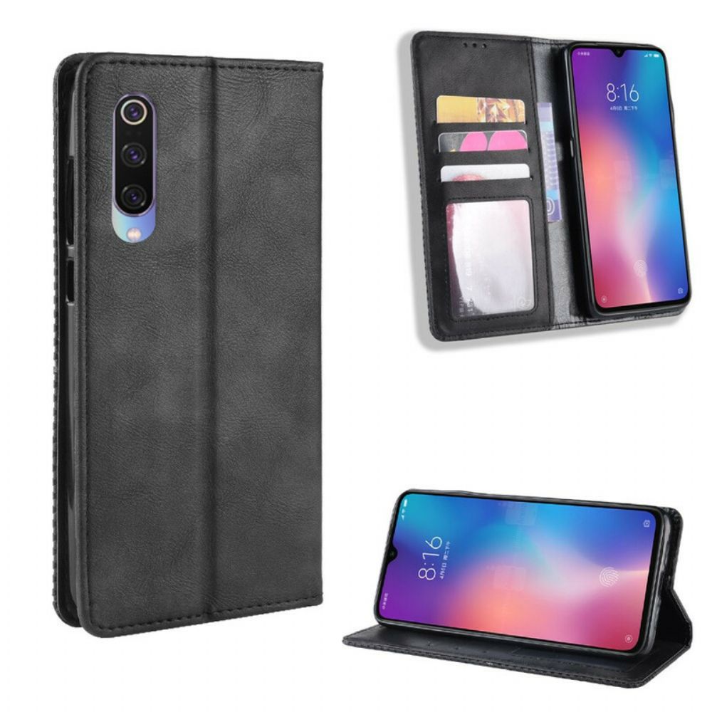 Bescherming Hoesje voor Xiaomi Mi 9 Lite Folio-hoesje Gestyled Vintage Leereffect