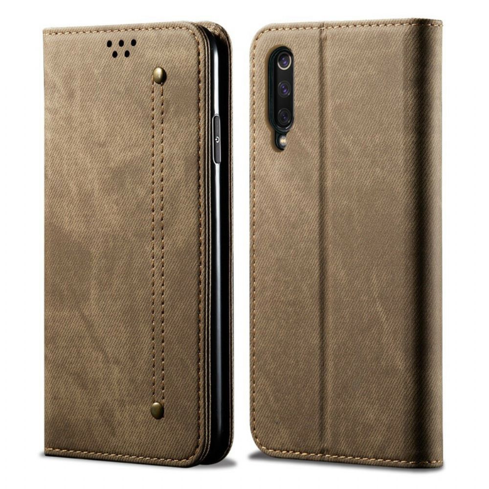 Bescherming Hoesje voor Xiaomi Mi 9 Folio-hoesje Denim Stof