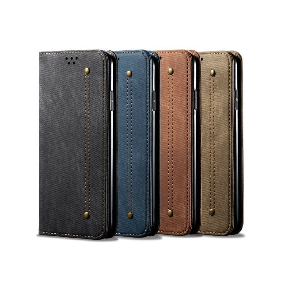 Bescherming Hoesje voor Xiaomi Mi 9 Folio-hoesje Denim Stof