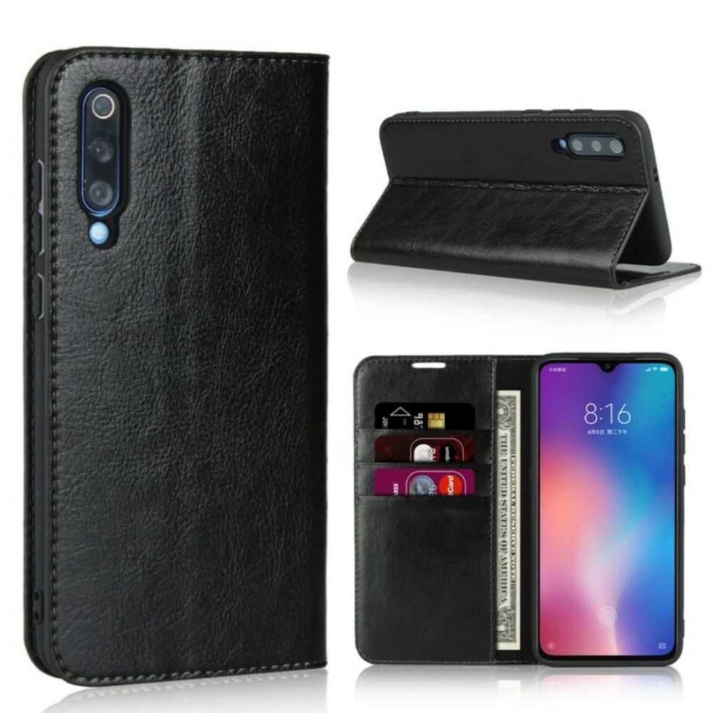 Bescherming Hoesje voor Xiaomi Mi 9 Folio-hoesje Echt Leer