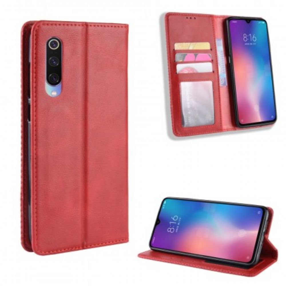 Bescherming Hoesje voor Xiaomi Mi 9 Folio-hoesje Vintage Gestileerd Leereffect