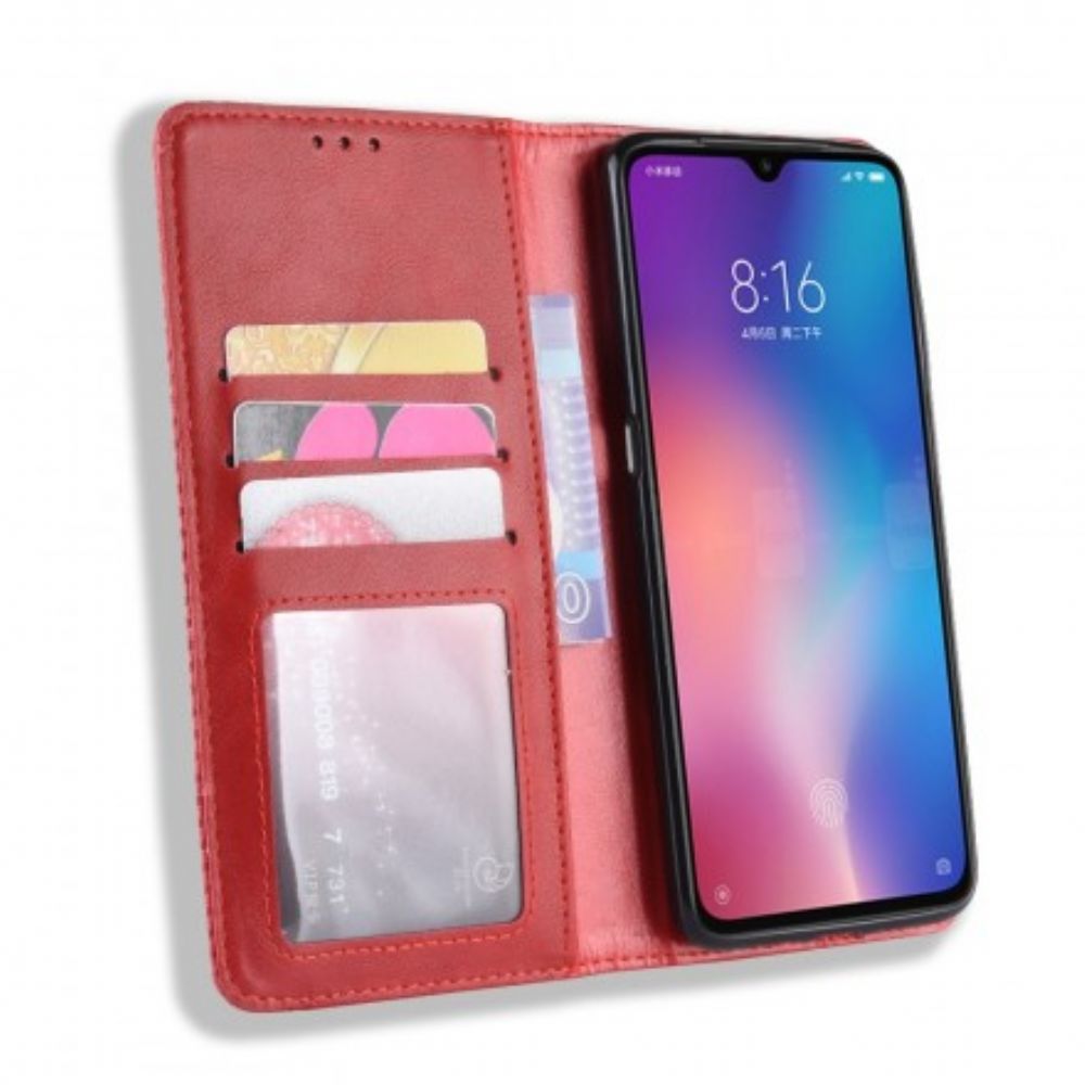 Bescherming Hoesje voor Xiaomi Mi 9 Folio-hoesje Vintage Gestileerd Leereffect