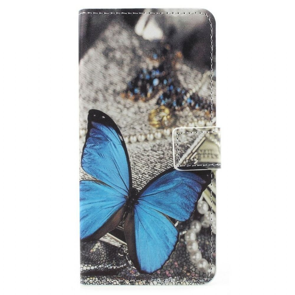 Folio-hoesje voor Samsung Galaxy A8 2018 Blauwe Vlinder