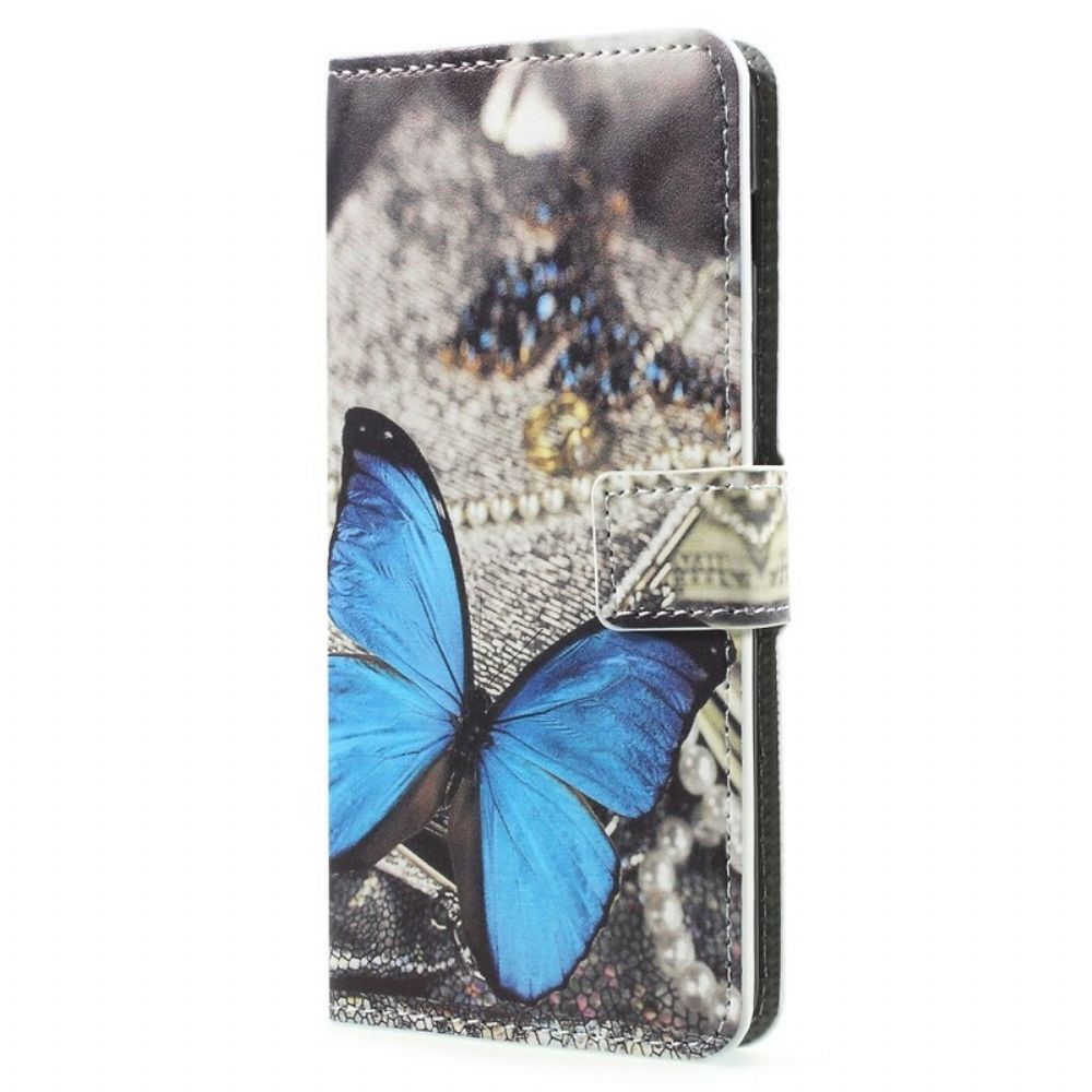 Folio-hoesje voor Samsung Galaxy A8 2018 Blauwe Vlinder