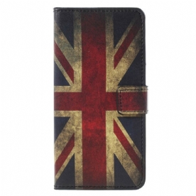 Leren Hoesje voor Samsung Galaxy A8 2018 Engeland Vlag