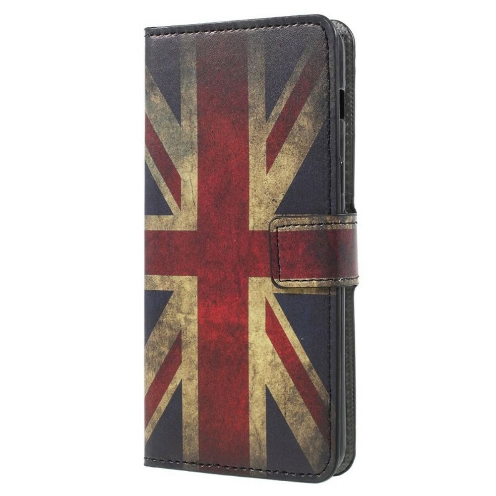 Leren Hoesje voor Samsung Galaxy A8 2018 Engeland Vlag