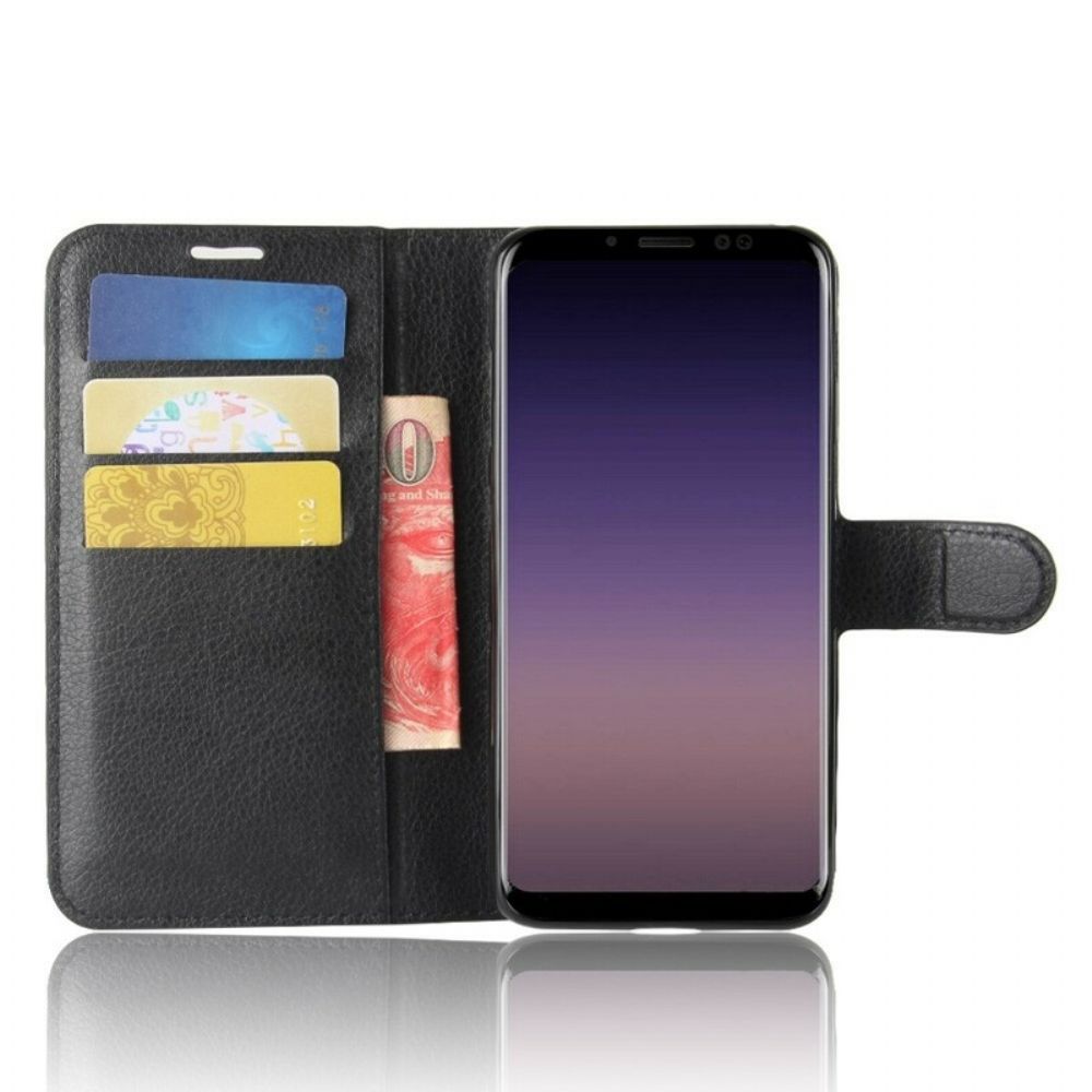 Leren Hoesje voor Samsung Galaxy A8 2018 Klassiek Leereffect