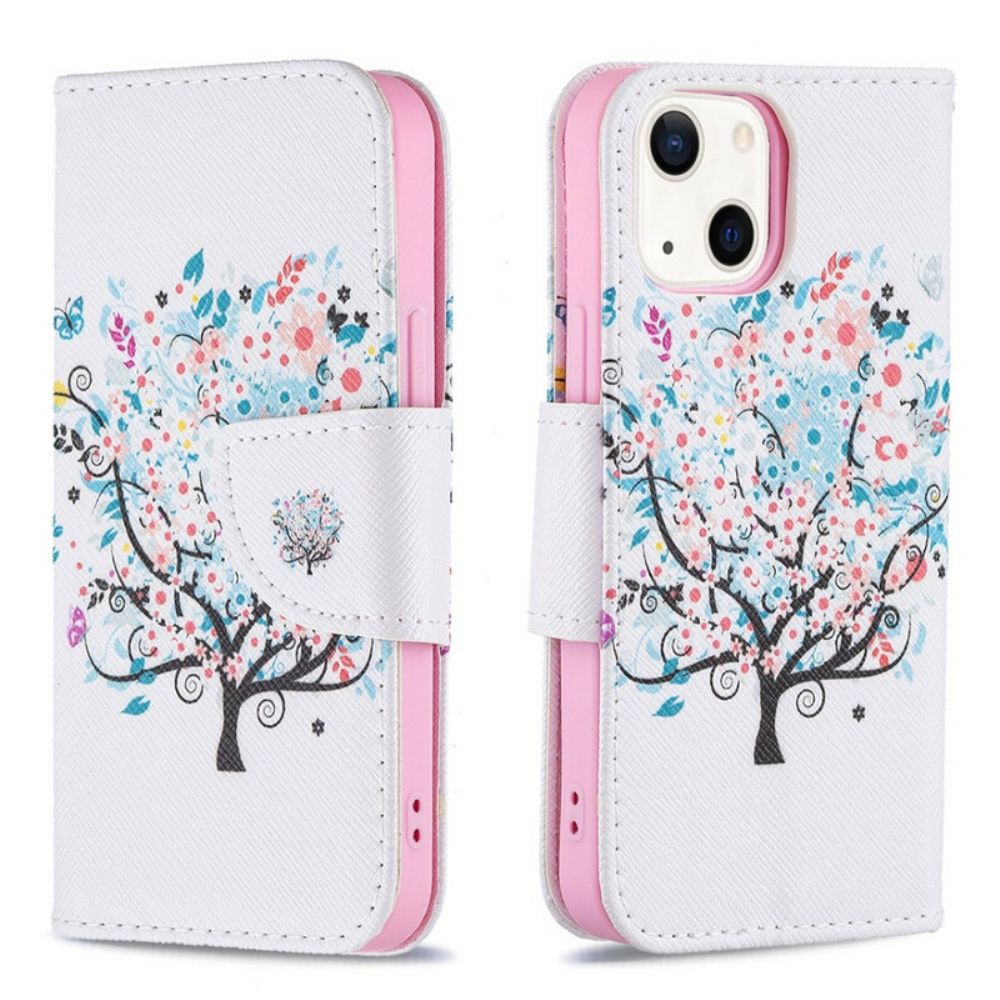 Flip Case voor iPhone 13 Mini Bloemrijke Boom