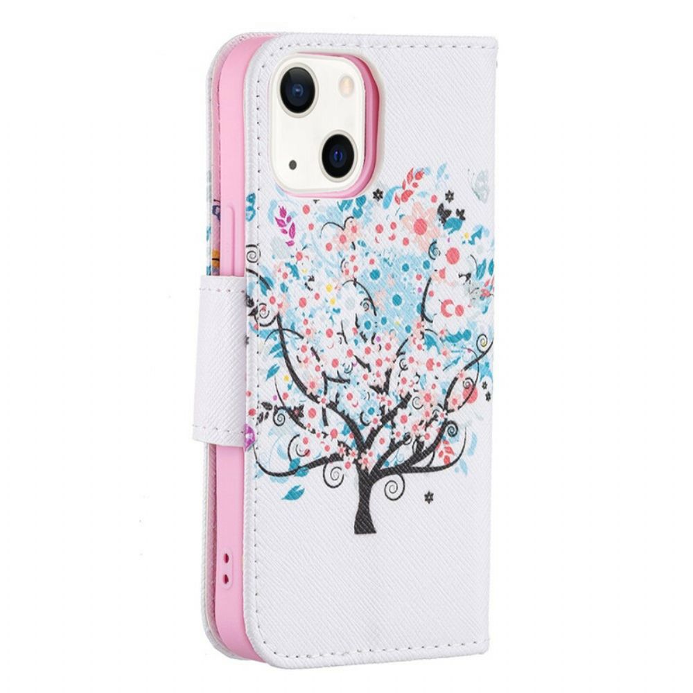 Flip Case voor iPhone 13 Mini Bloemrijke Boom