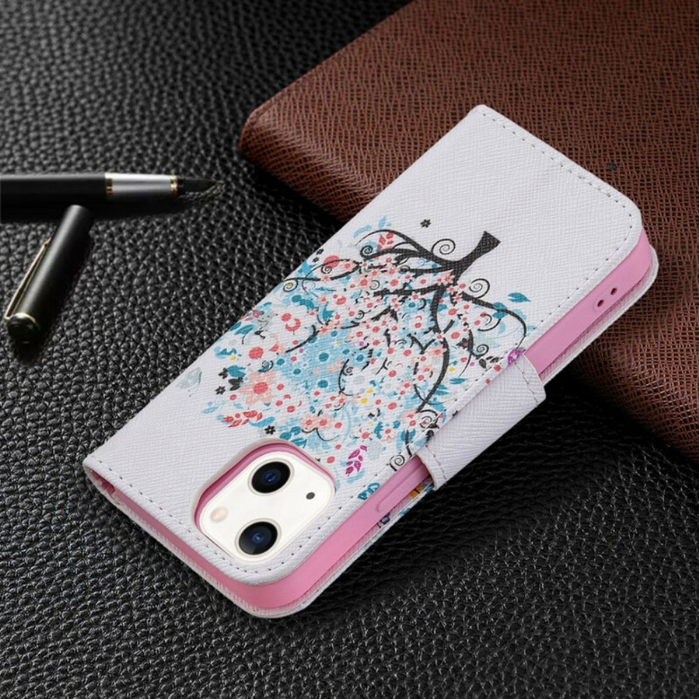 Flip Case voor iPhone 13 Mini Bloemrijke Boom