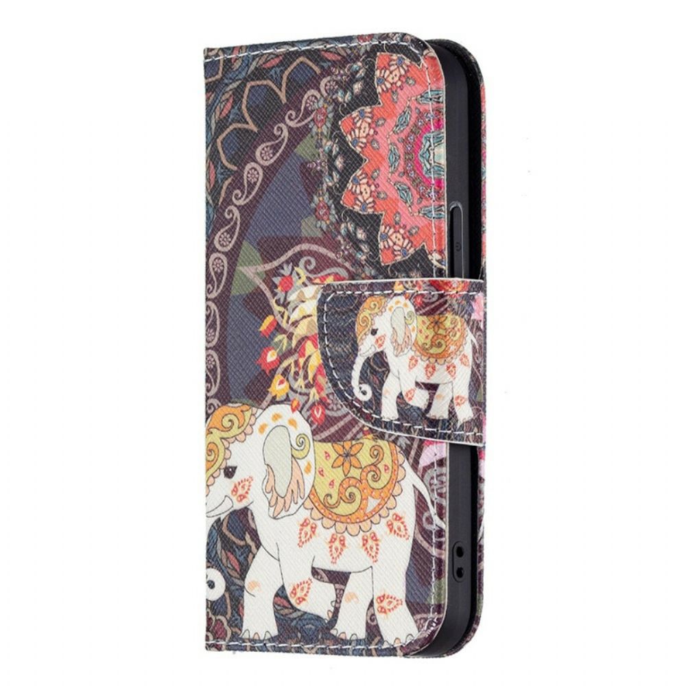 Flip Case voor iPhone 13 Mini Indische Olifant