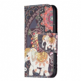 Flip Case voor iPhone 13 Mini Indische Olifant