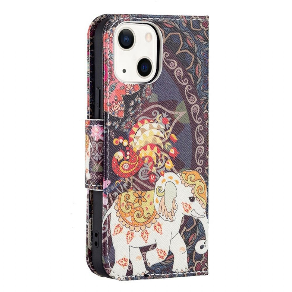 Flip Case voor iPhone 13 Mini Indische Olifant