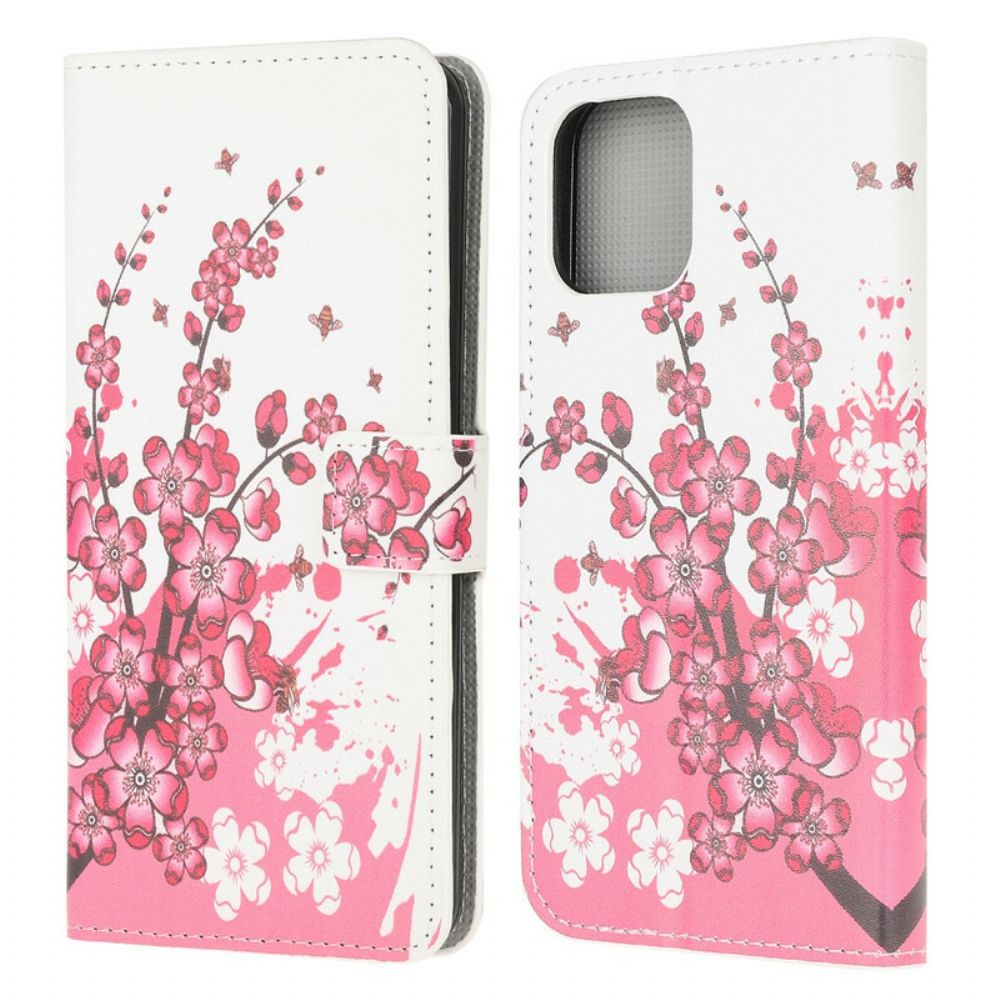 Flip Case voor iPhone 13 Mini Tropische Bloemen