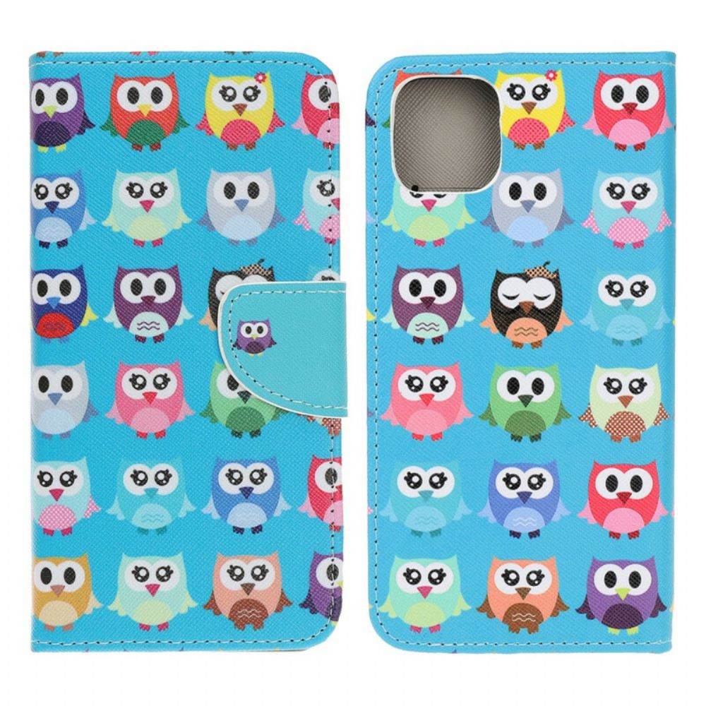 Folio-hoesje voor iPhone 13 Mini Meerdere Uilen