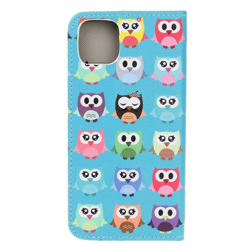 Folio-hoesje voor iPhone 13 Mini Meerdere Uilen