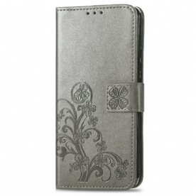 Folio-hoesje voor iPhone 13 Mini Met Ketting Thong Vlinders En Bloemen