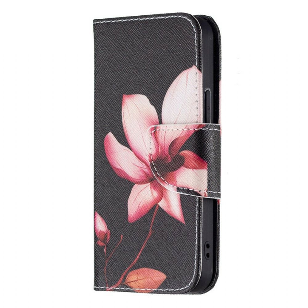 Folio-hoesje voor iPhone 13 Mini Roze Bloem