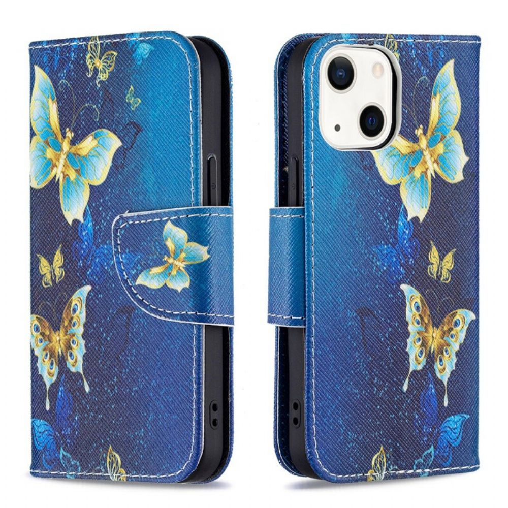 Folio-hoesje voor iPhone 13 Mini Vlinders Koningen