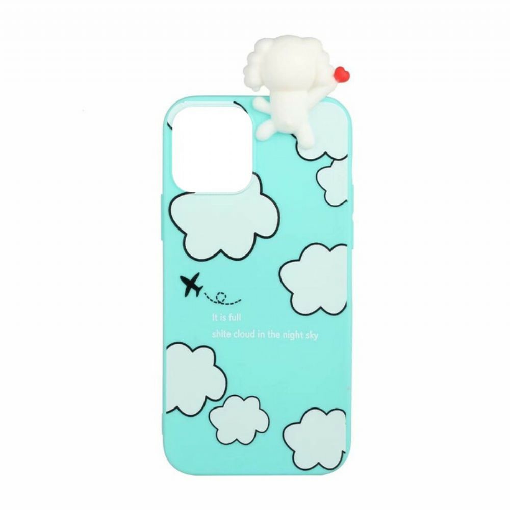 Hoesje voor iPhone 13 Mini 3d Hond In De Wolken