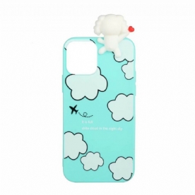 Hoesje voor iPhone 13 Mini 3d Hond In De Wolken