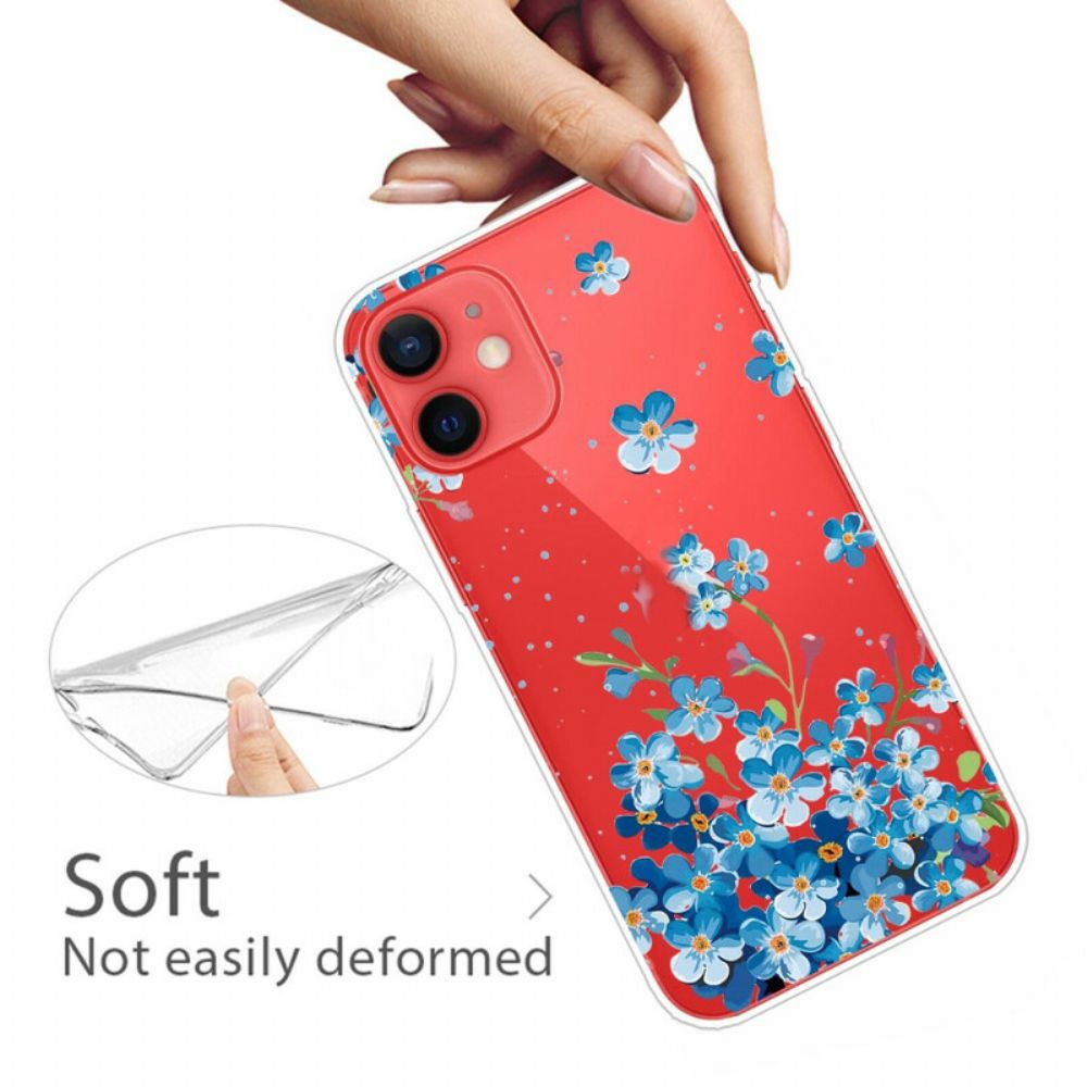 Hoesje voor iPhone 13 Mini Boeket Blauwe Bloemen