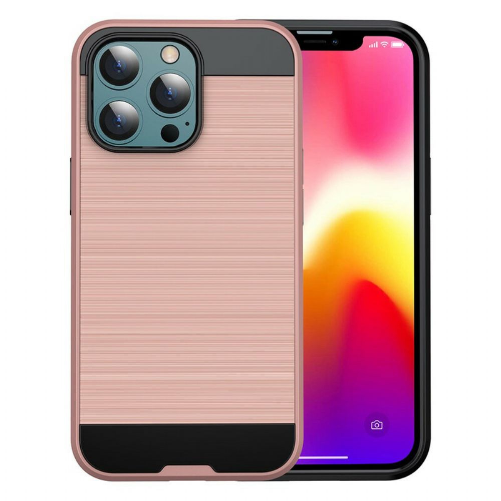 Hoesje voor iPhone 13 Mini Geborstelde Koolstofvezel