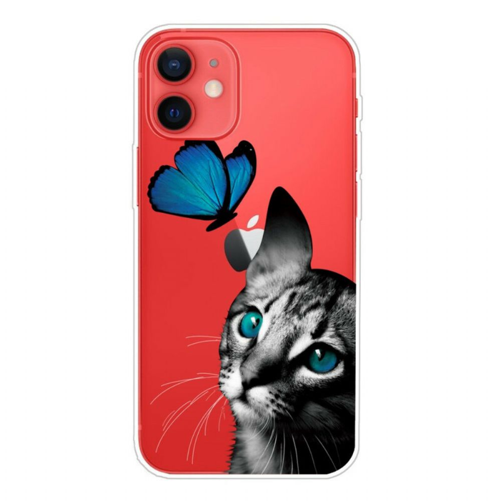 Hoesje voor iPhone 13 Mini Kat En Vlinder