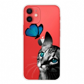 Hoesje voor iPhone 13 Mini Kat En Vlinder