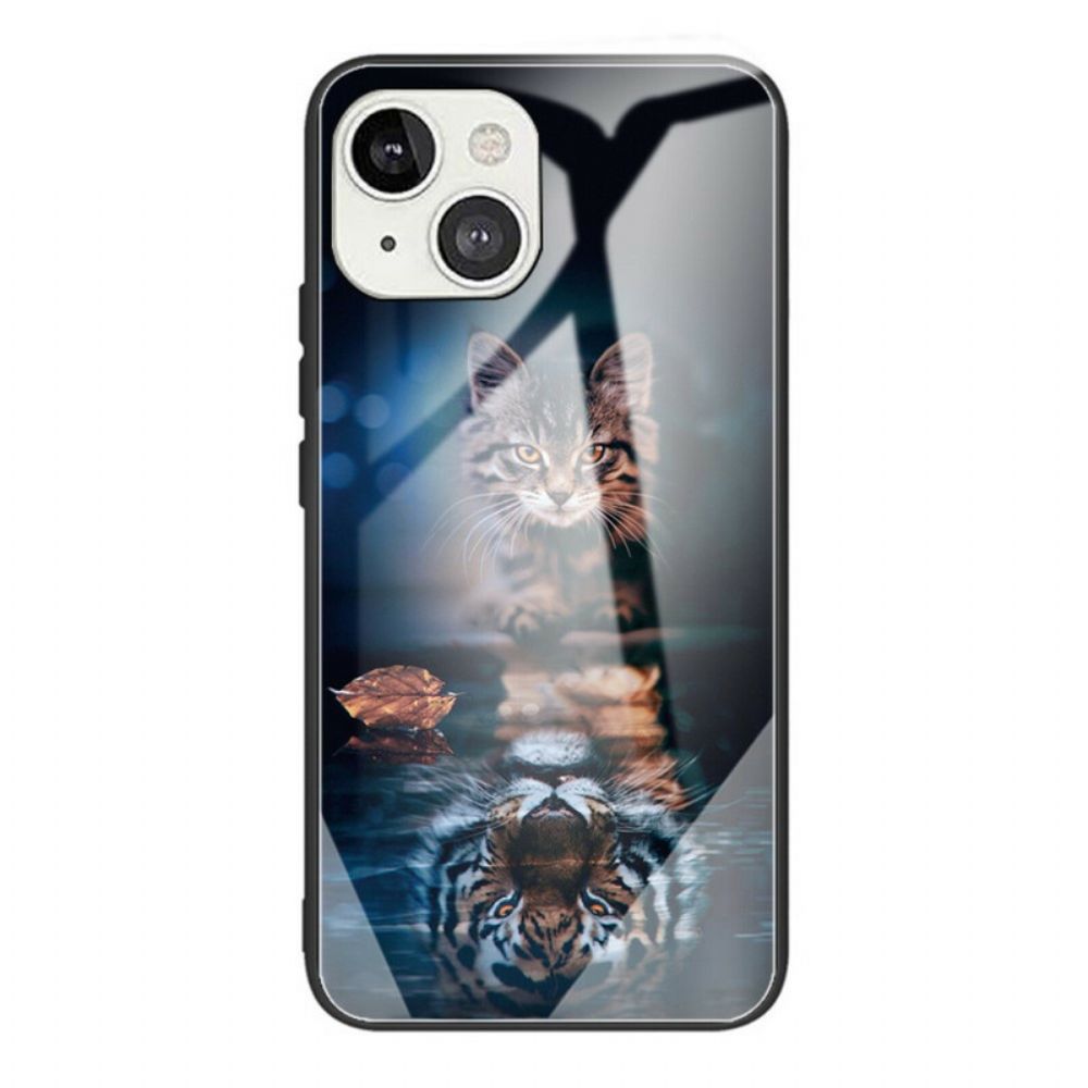 Hoesje voor iPhone 13 Mini Mijn Tijger Gehard Glas