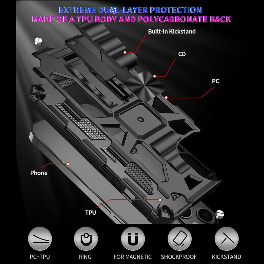 Hoesje voor iPhone 13 Mini Militair Bestendig Afneembaar