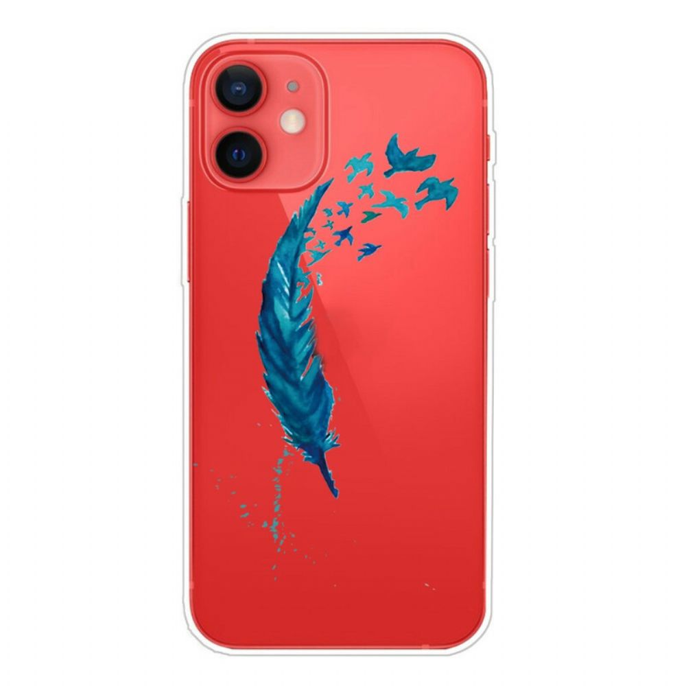 Hoesje voor iPhone 13 Mini Mooie Blauwe Veer