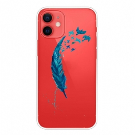 Hoesje voor iPhone 13 Mini Mooie Blauwe Veer