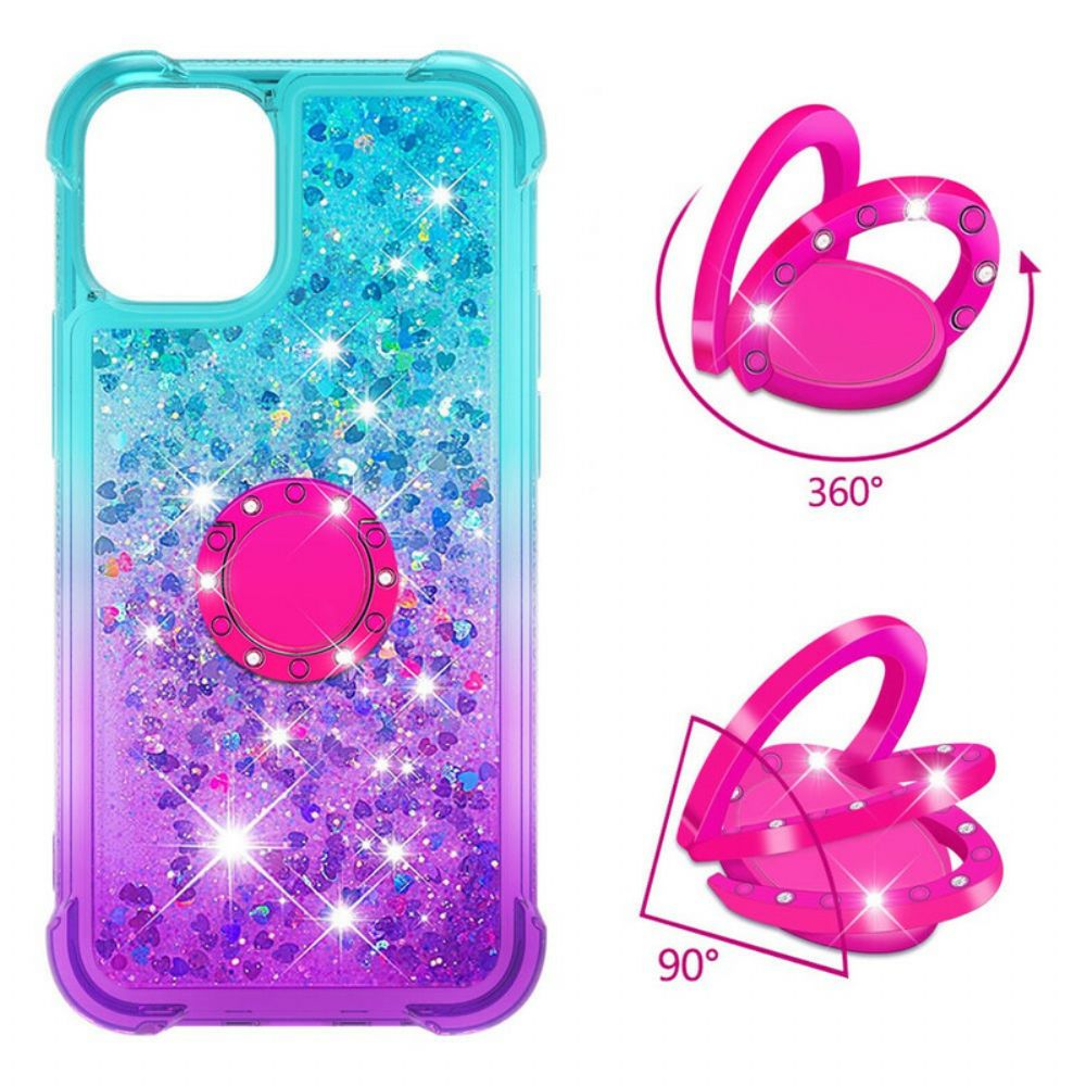 Hoesje voor iPhone 13 Mini Pailletten Ring-steun