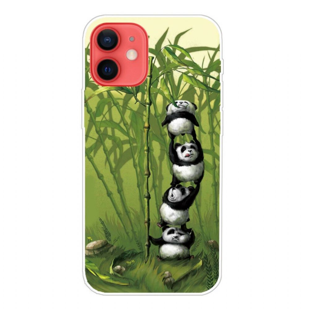 Hoesje voor iPhone 13 Mini Stapel Panda's