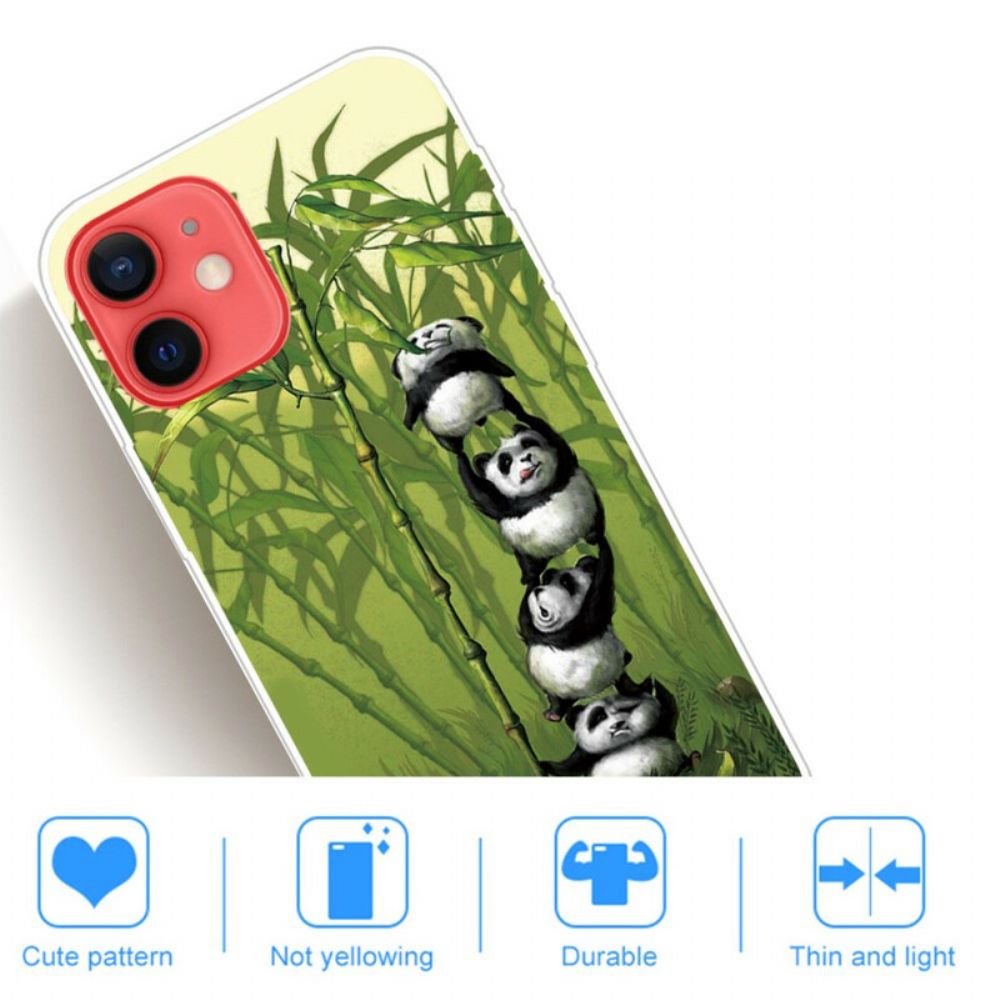 Hoesje voor iPhone 13 Mini Stapel Panda's