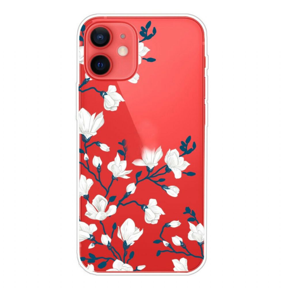 Hoesje voor iPhone 13 Mini Witte Bloemen