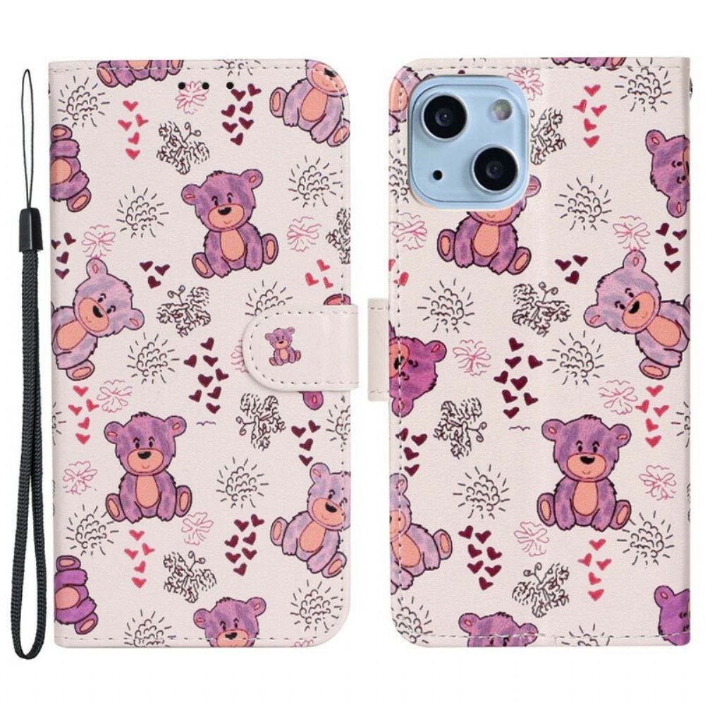 Leren Hoesje voor iPhone 13 Mini Alle Beren