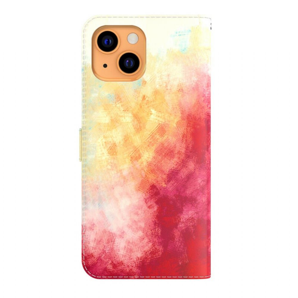 Leren Hoesje voor iPhone 13 Mini Aquarel