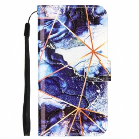 Leren Hoesje voor iPhone 13 Mini Geometrisch Marmer