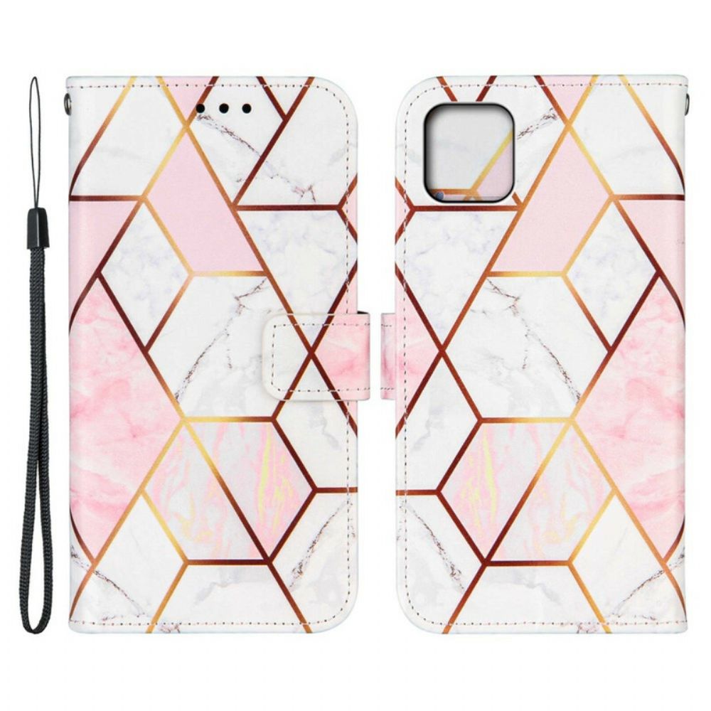 Leren Hoesje voor iPhone 13 Mini Geometrisch Marmer